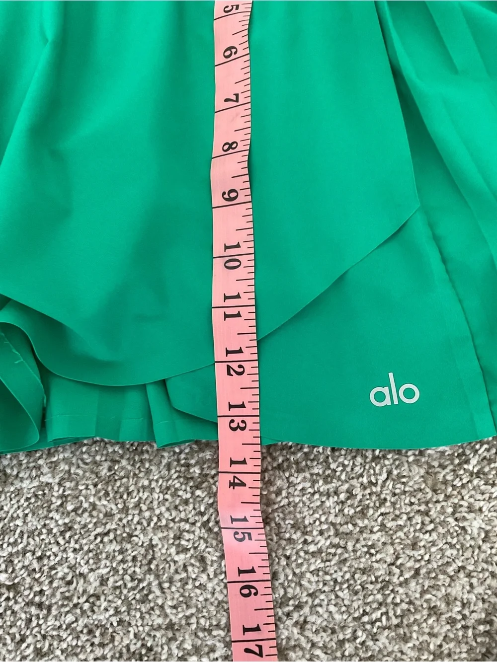 ALO Yoga Emerald Pleated Wrap Mini Skirt